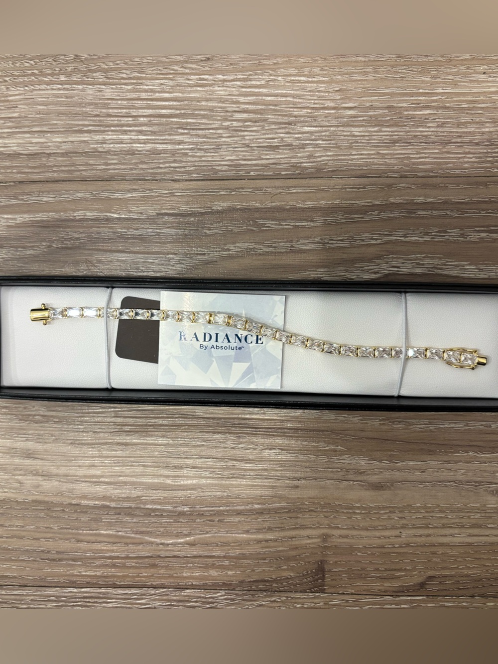 Radiance by Absolute Gold-Tone Crystal Tennis Bracelet - Clear/Gold